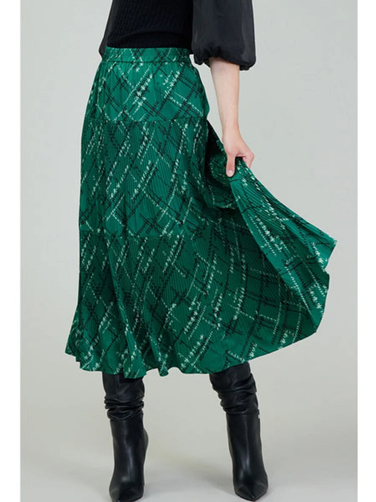 Current Air Chiara Pleated Skirt Teal Green