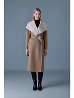 Mackage Mai Double-Face Wool Wrap Coat Light Camel Trench