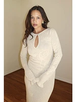 Et Clet Aviva Pointelle Knit Dress Natural