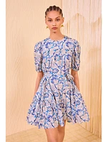 Ulla Johnson Rosalie Short Sleeve Mini Dress Ciel