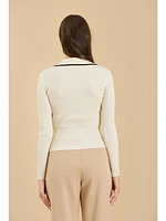 The Workshop Blair Knit Top In Ivory