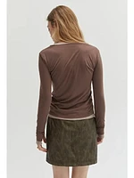 Crescent Octavia Two One Long Sleeve Tee Espresso