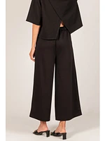 P.Cill Diego Butter Modal Wide Leg Culotte Pants In Black