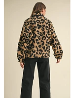 Miou Muse Lago Sherpa Jacket Leopard