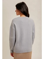 Hem&Thread Luella Bow Crew Sweater Powder Blue