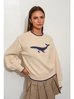 Pretty Garbage Lena Whale Sweater Ivory