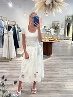 Sympathique Milan Eyelet Lace Skirt Totally Innocent