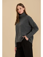 The Workshop Izzy Knit Top Charcoal