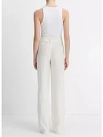 Vince Double-Waistband Drawstring Pant Off White