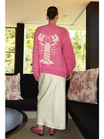 Bailey Rose Lobster Knit Cardigan Pink