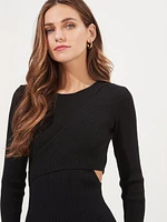 ASTR The Label Alora Cutout Sweater Midi Dress