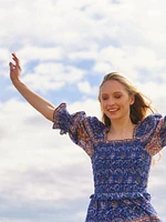 Sea New York Rosita Smocked Dress Blue