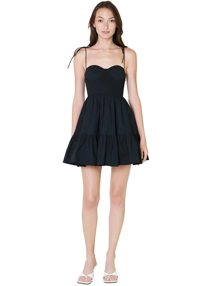 STAUD Mini Landry Dress Black