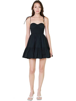 STAUD Mini Landry Dress Black