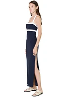 STAUD Augustine Dress Navy White