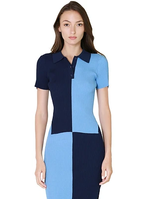 STAUD Brice Top Navy Sky