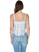 LoveShackFancy Panthea Silk Crop Tank In Morning Rain