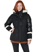 Mackage Cyrah Arctic Twill Down Jacket With Shearling Trim