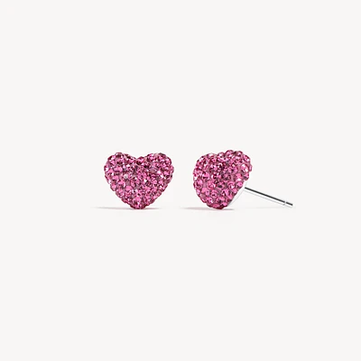 Sparkle Heart Stud Earrings