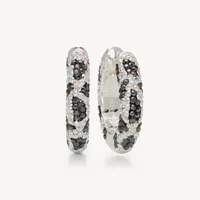 Cow Print Sparkle Hoop Earrings - Medium