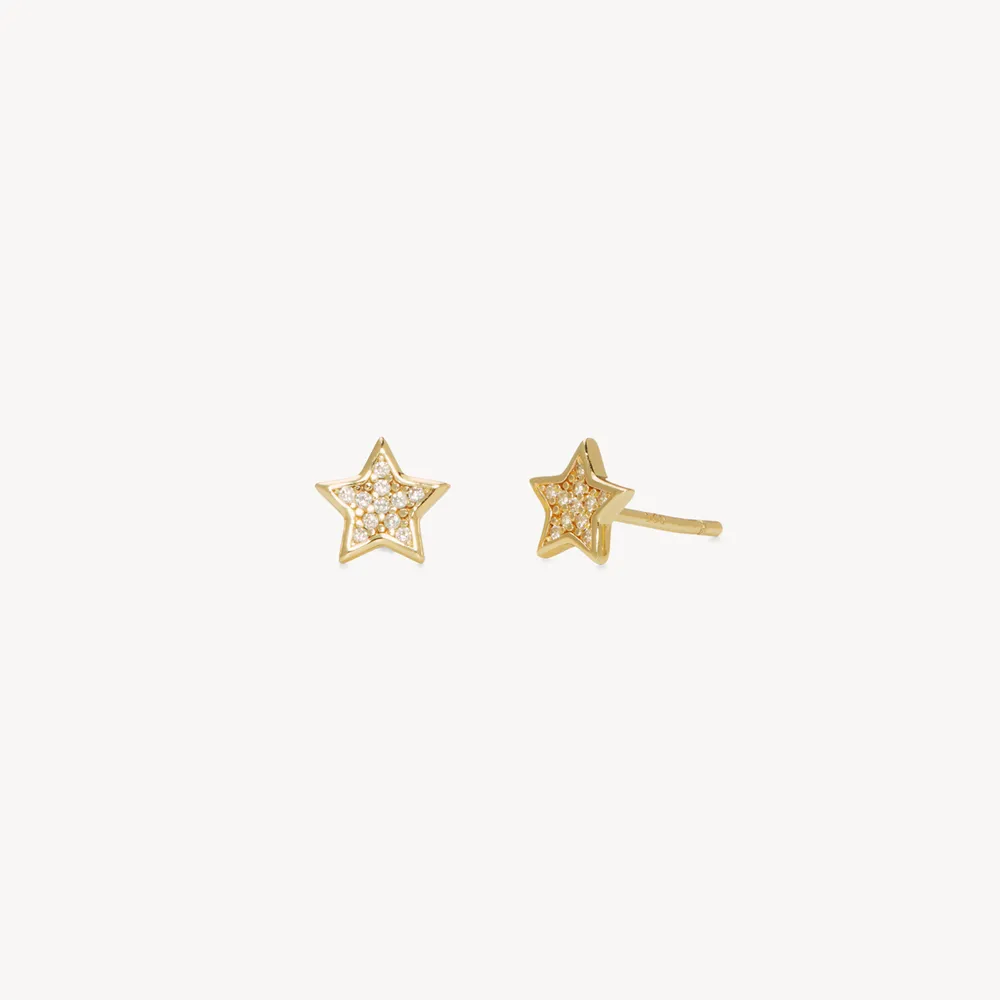 Mini Pavé Star Stud Earrings