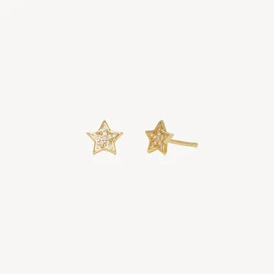 Mini Pavé Star Stud Earrings