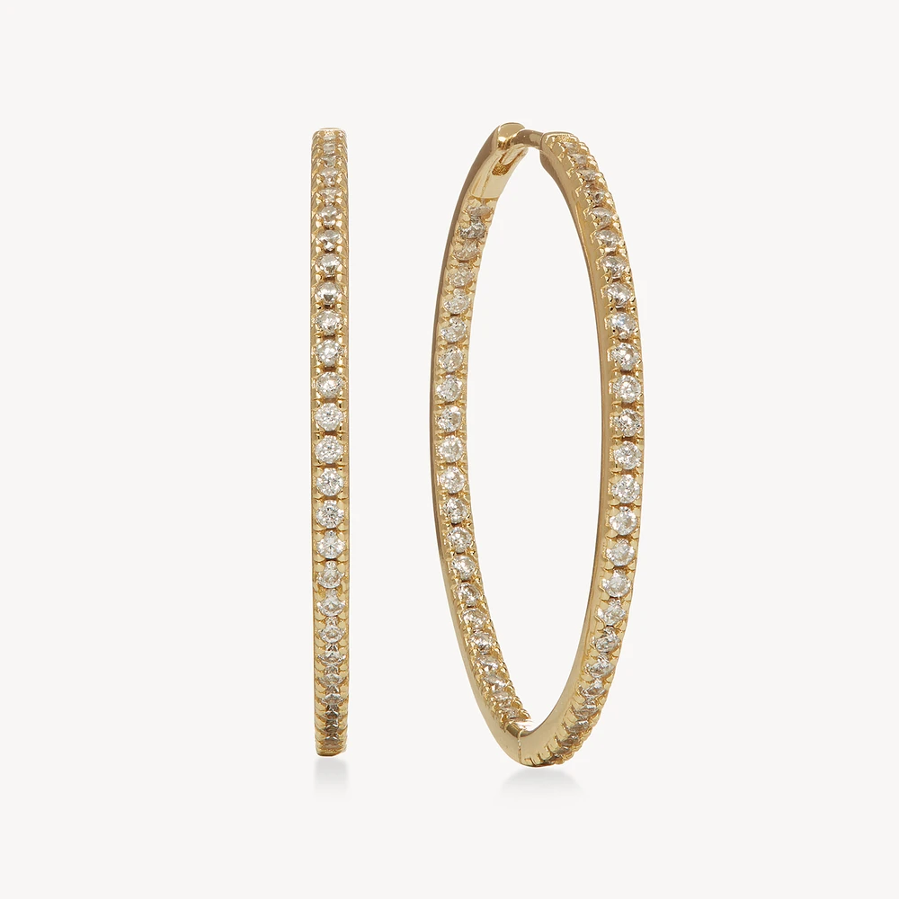 Large Pavé Hoop Earrings