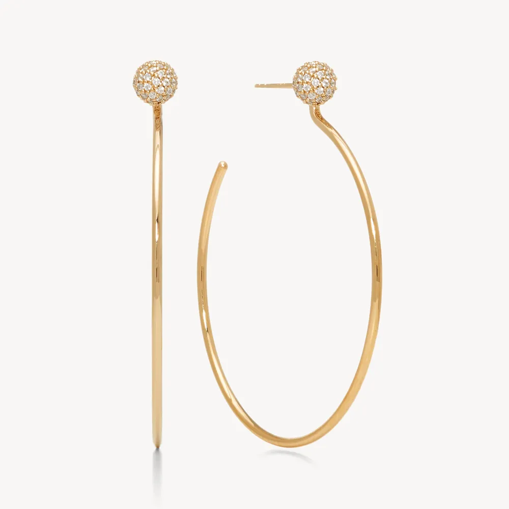 Revolve Pavé Hoop Earrings