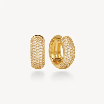 Puff Pavé Reversible Hoop Earrings