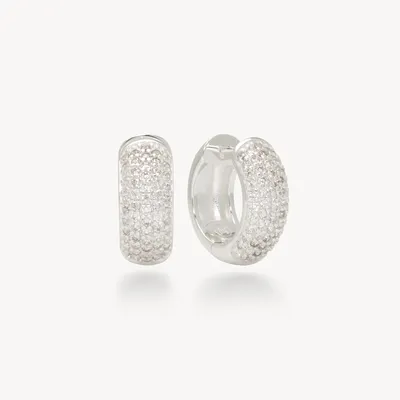 Puff Pavé Reversible Hoop Earrings