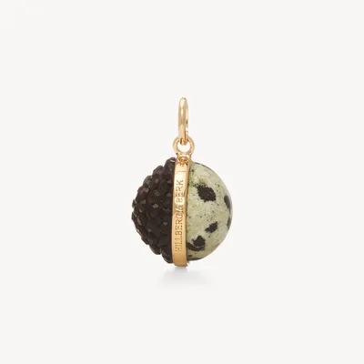 Duo Dalmatian Jasper & Black Sparkle Charm