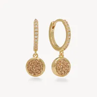 Sparkle Bezel Hoop Earrings