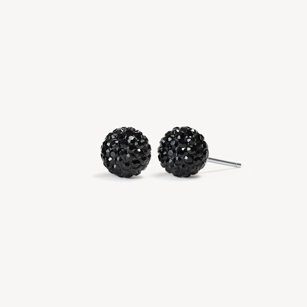 Black Sparkle Ball™ Stud Earrings