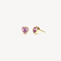 Gold Adore Bezel Stud Earrings