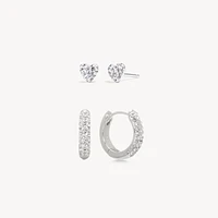 Always On Hoops & Hearts Earring Set
