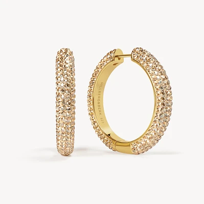 Soft Gold Sparkle Hoop Earrings