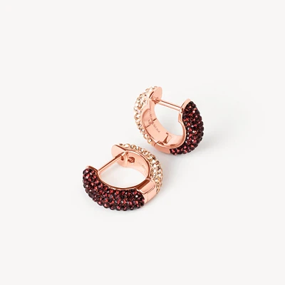 Merlot & Rose Gold Reversible Sparkle Hoop Earrings