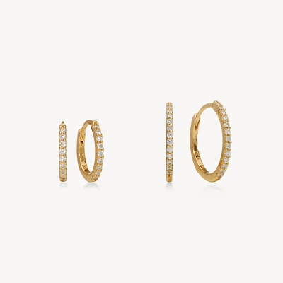 Pavé Hoop Earring Set