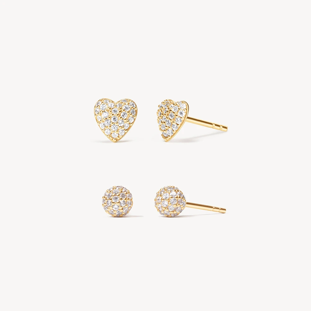 Pavé Stud Earring Set