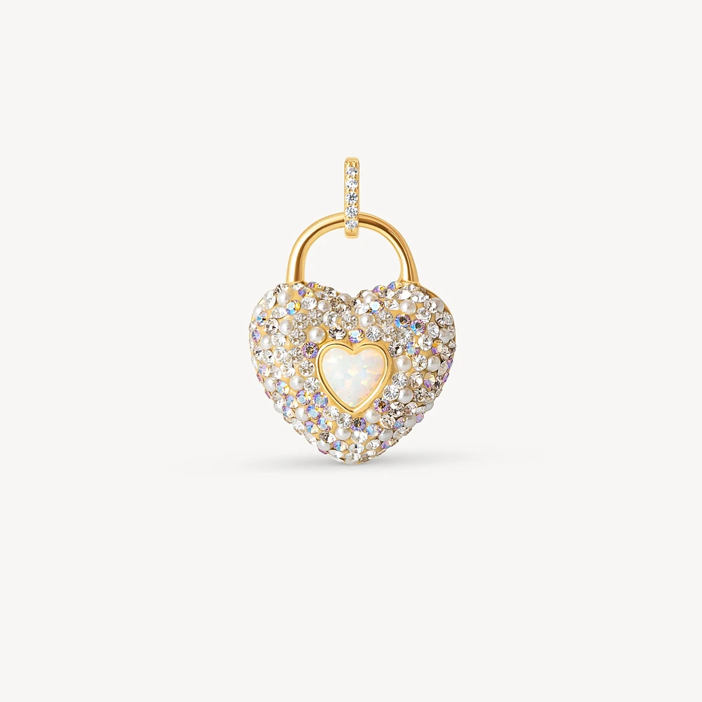 Sea Salt Sparkle Heart Charm