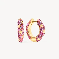 Wildflower Star Studded Medium Sparkle Hoop Earrings