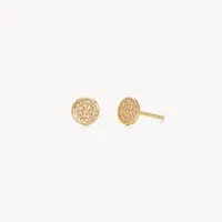 Mini Pavé Disc Stud Earrings