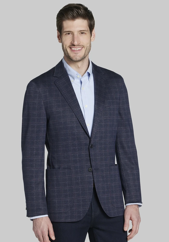 Men's Traveler Collection Tailored Fit Plaid Sportcoat at Jos. A. Bank, Blue/Navy