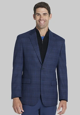 Men's Traveler Tailored Fit Plaid Sportcoat at Jos. A. Bank, Blue/Navy,