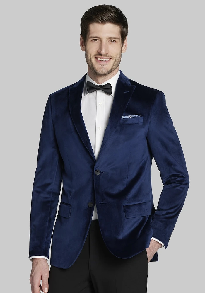 Men's Jos. A. Bank Slim Fit Velvet Dinner Jacket at Bank, Blue/Navy,