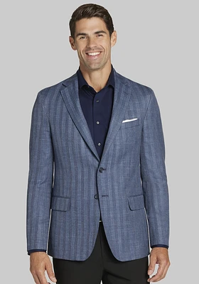 Men's Reserve Collection Tailored Fit Herringbone Sportcoat at Jos. A. Bank, Blue,