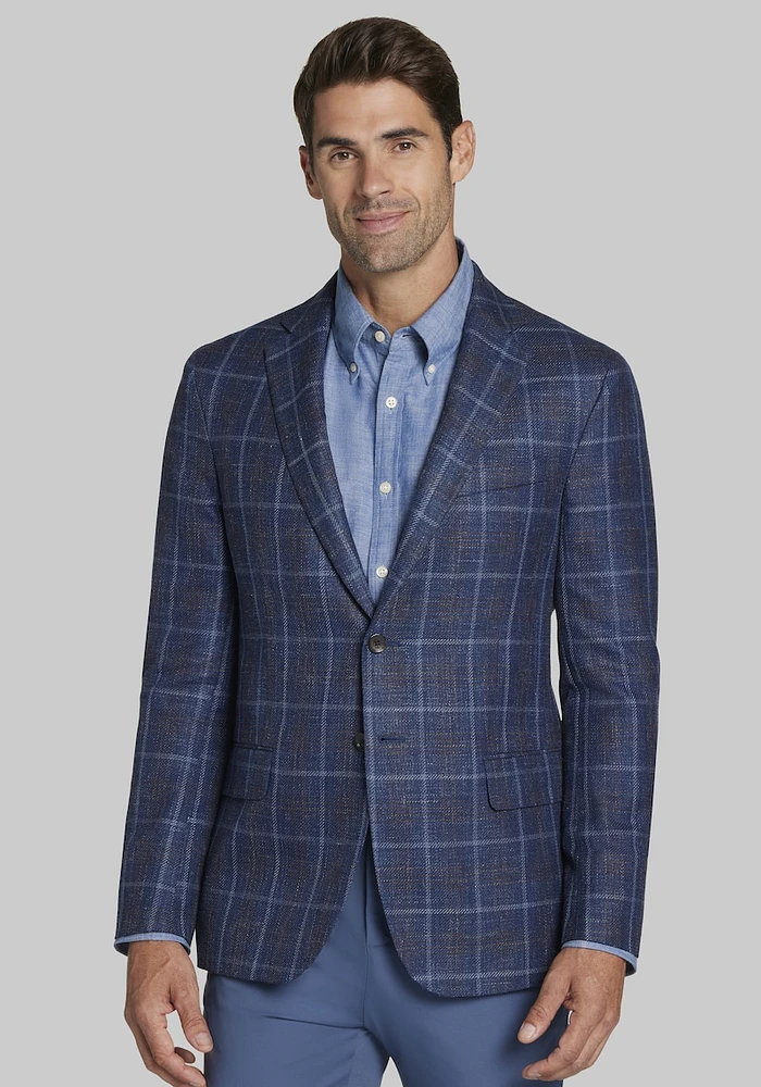 Men's Reserve Collection Tailored Fit Plaid Sportcoat at Jos. A. Bank, Blue/Indigo,