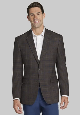 Men's Jos. A. Bank Traditional Fit Plaid Sportcoat at Bank, Brown,