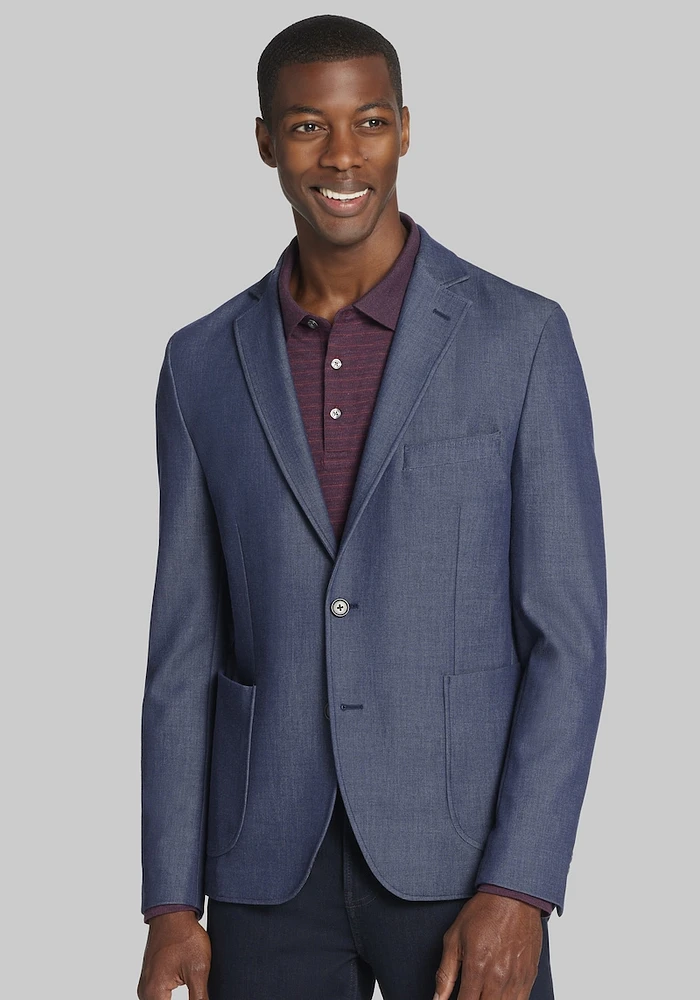 Men's Traveler Collection Slim Fit Solid Knit Sportcoat at Jos. A. Bank, Dusty Blue,