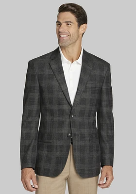 Men's Traveler Collection Tailored Fit Plaid Sportcoat at Jos. A. Bank, Charcoal/Grey,